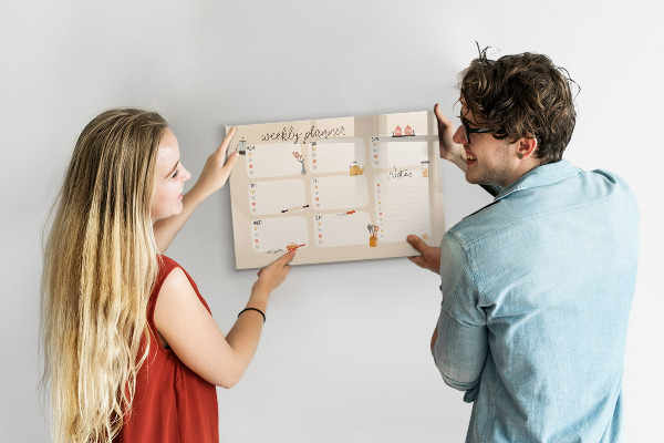 Schreib magnettafel Wochenplaner mit Platz für Fotos