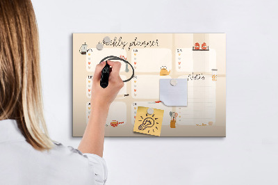 Schreib magnettafel Wochenplaner mit Platz für Fotos