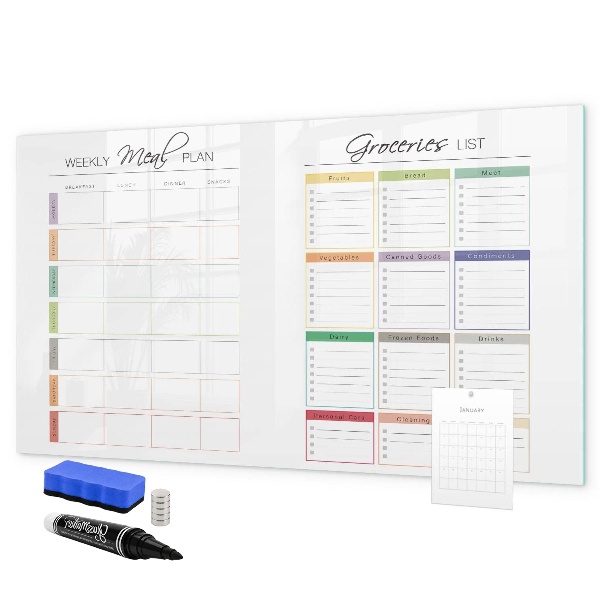 Magnettafel zum schreiben Speiseplan und Einkaufsliste