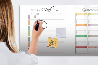Magnettafel zum schreiben Speiseplan und Einkaufsliste
