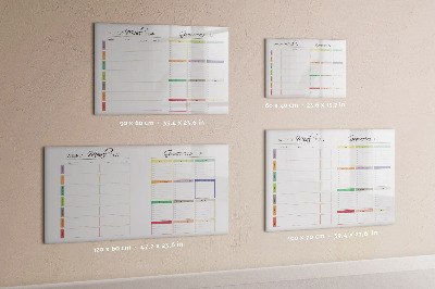 Magnettafel zum schreiben Speiseplan und Einkaufsliste