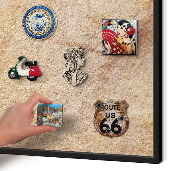 Magnettafel Metall mit Rahmen in Schwarz Steintextur