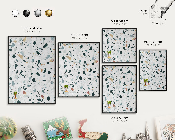Magnettafel Metall mit Rahmen in Schwarz Dynamische Muster