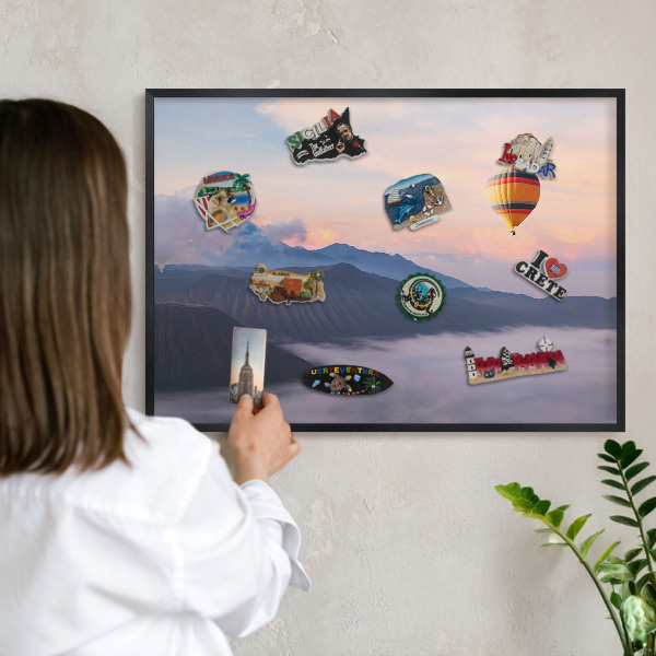 Magnettafel Metall mit Rahmen in Schwarz Sky Journey