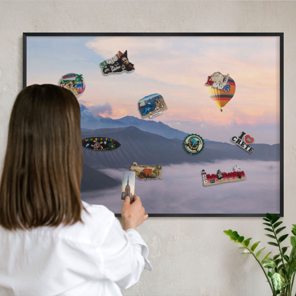 Magnettafel Metall mit Rahmen in Schwarz Sky Journey
