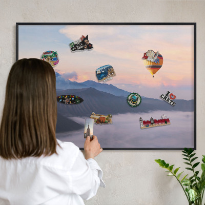 Magnettafel Metall mit Rahmen in Schwarz Sky Journey