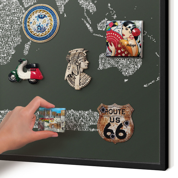 Magnettafel Metall mit Rahmen in Schwarz Textkarte