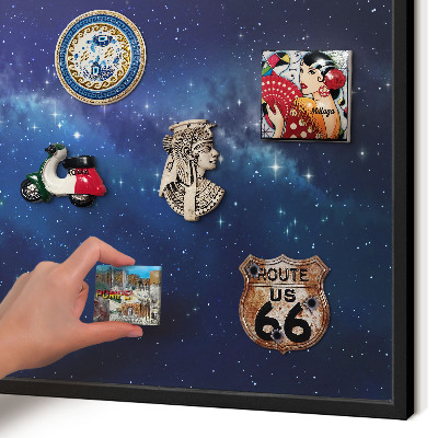 Magnettafel Metall mit Rahmen in Schwarz Sternenraum