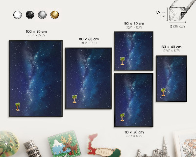 Magnettafel Metall mit Rahmen in Schwarz Sternenraum