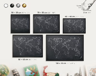 Magnettafel Metall mit Rahmen in Schwarz Kreidezeitwelt