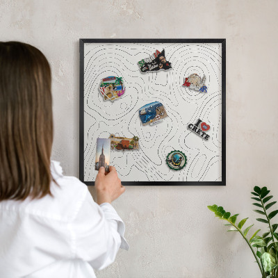 Magnettafel Metall mit Rahmen in Schwarz Geometrische Eleganz