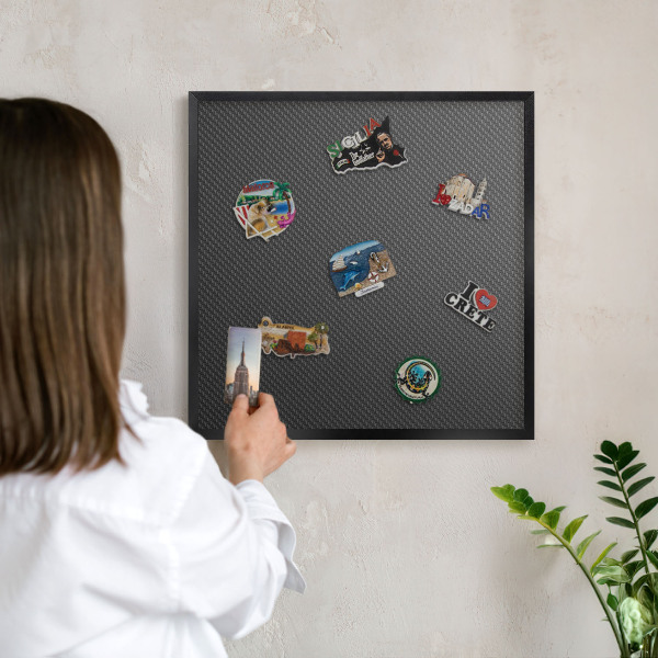 Magnettafel Metall mit Rahmen in Schwarz Geometrische Textur