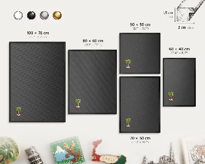 Magnettafel Metall mit Rahmen in Schwarz Geometrische Textur
