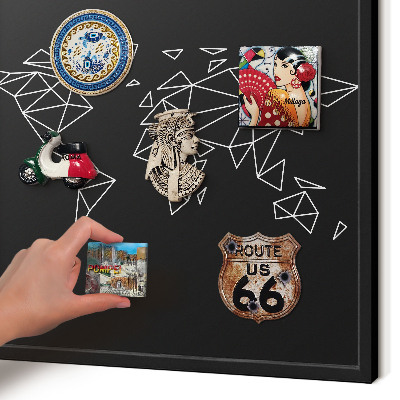 Magnettafel Metall mit Rahmen in Schwarz Weltkarte