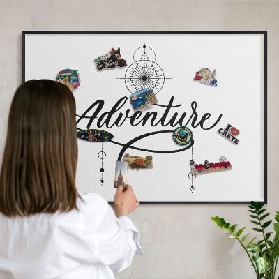 Magnettafel Metall mit Rahmen in Schwarz Typografisches Abenteuer