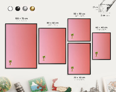 Magnettafel Metall mit Rahmen in Schwarz Rosa-Orange