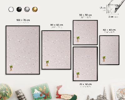 Magnettafel Metall mit Rahmen in Schwarz Moderner Terrazzo