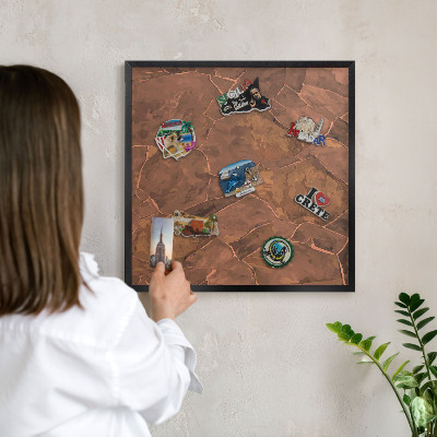 Magnettafel Metall mit Rahmen in Schwarz Steinstruktur
