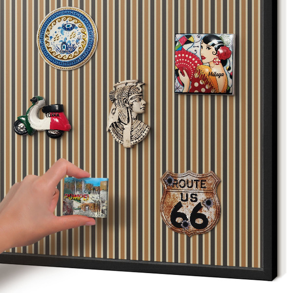 Magnettafel Metall mit Rahmen in Schwarz Geometrisches Muster