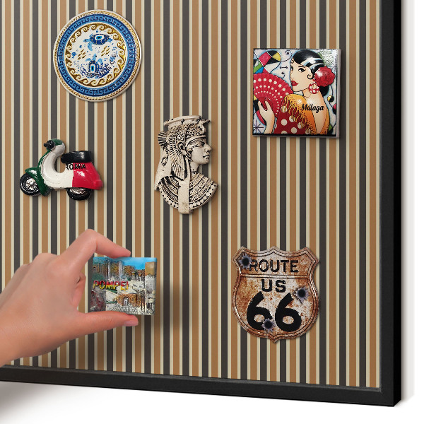 Magnettafel Metall mit Rahmen in Schwarz Geometrisches Muster