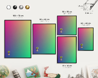 Magnettafel Metall mit Rahmen in Schwarz Farbverlauf