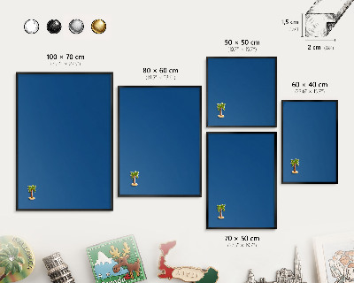 Magnettafel Metall mit Rahmen in Schwarz Dunkelblau
