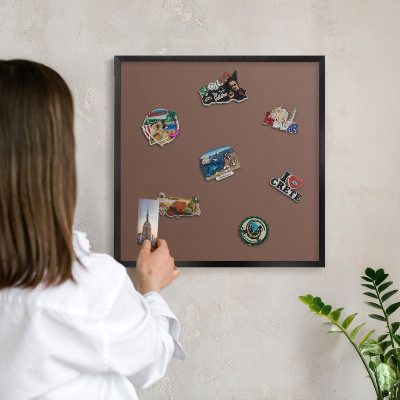 Magnettafel Metall mit Rahmen in Schwarz Braune Farbe