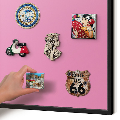 Magnettafel Metall mit Rahmen in Schwarz Kühles Rosa