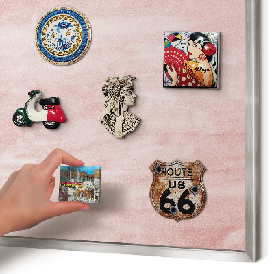Metalltafel für Magnete mit silbernem Rahmen Rosa Textur