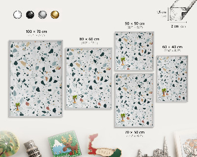 Dekoratives Magnetboard aus Metall in Silberrahmen Dynamische Muster
