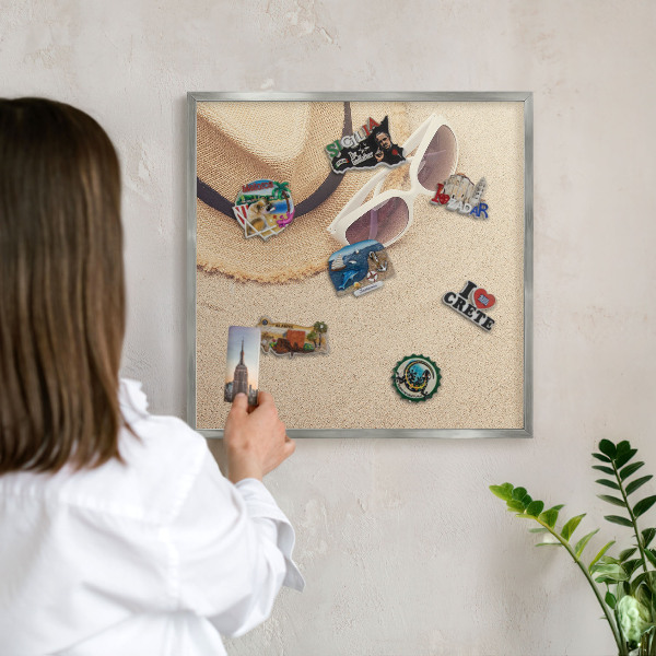 Metalltafel für Magnete mit silbernem Rahmen Sommerstrand