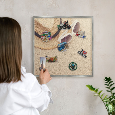 Metalltafel für Magnete mit silbernem Rahmen Sommerstrand
