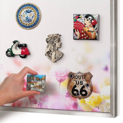 Metalltafel für Magnete mit silbernem Rahmen Pastellblumen