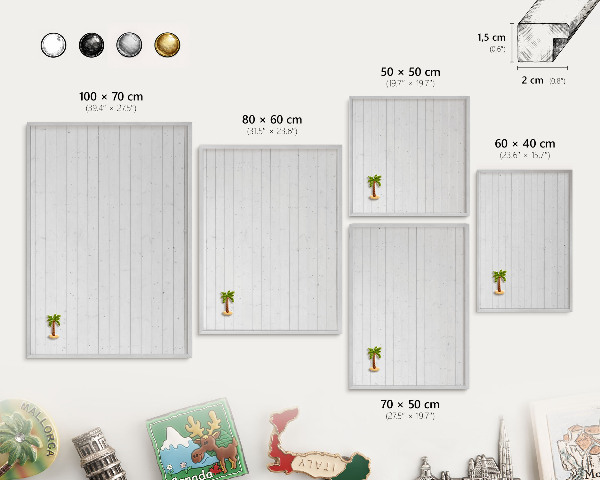 Dekoratives Magnetboard aus Metall in Silberrahmen Whiteboards