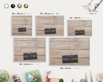Dekoratives Magnetboard aus Metall in Silberrahmen Motivation jeden Tag