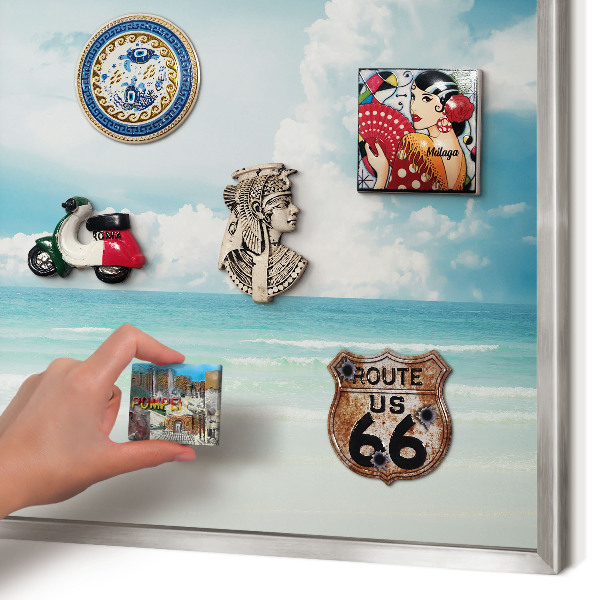 Metalltafel für Magnete mit silbernem Rahmen Maritime Harmonie