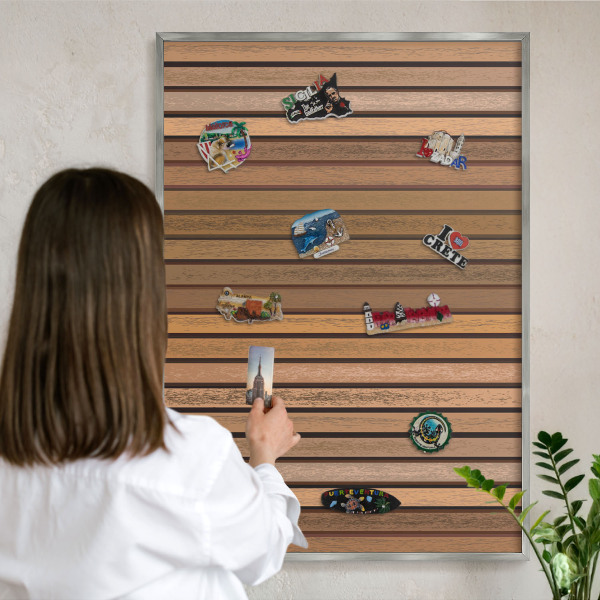 Metalltafel für Magnete mit silbernem Rahmen Warme Gürtel