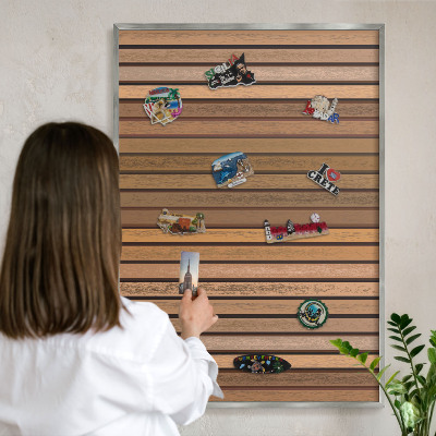 Metalltafel für Magnete mit silbernem Rahmen Warme Gürtel