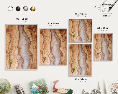 Metalltafel für Magnete mit silbernem Rahmen Eleganz aus Holz