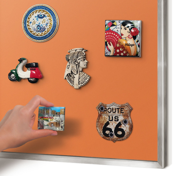 Metalltafel für Magnete mit silbernem Rahmen Kräftiges Orange