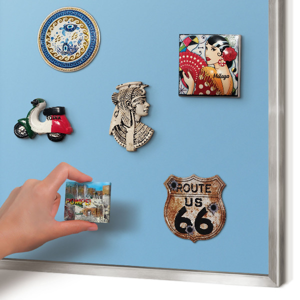 Metalltafel für Magnete mit silbernem Rahmen Blaue Farbe