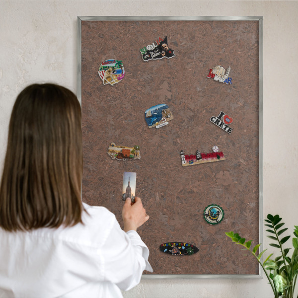 Metalltafel für Magnete mit silbernem Rahmen Herbstteppich
