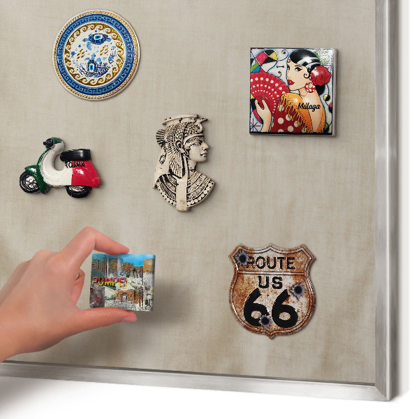 Metalltafel für Magnete mit silbernem Rahmen Beige ruhig