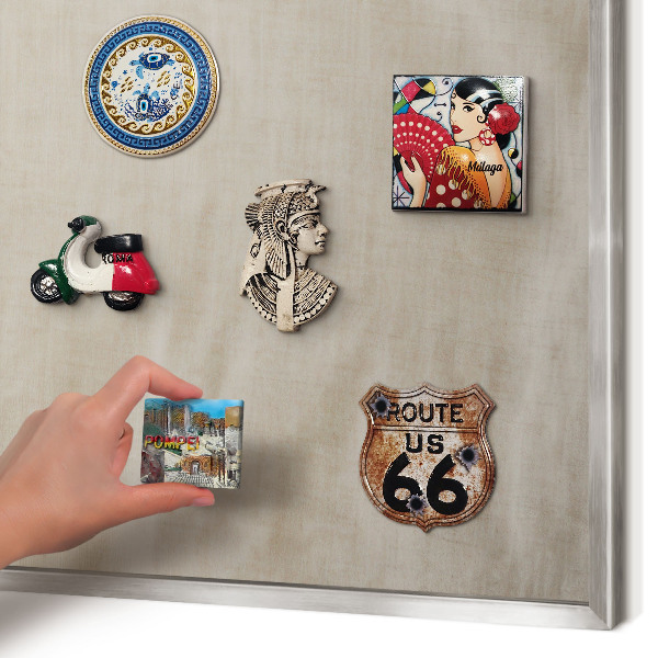 Metalltafel für Magnete mit silbernem Rahmen Beige ruhig