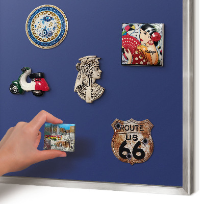 Metalltafel für Magnete mit silbernem Rahmen Leuchtendes Marineblau