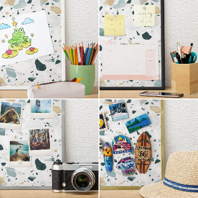 Magnettafel für Urlaubsmagnete in Goldrahmen Dynamische Muster