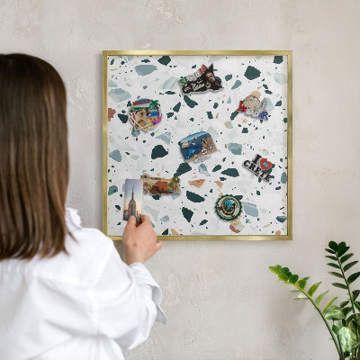 Magnettafel für Urlaubsmagnete in Goldrahmen Dynamische Muster