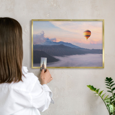 Magnettafel für Urlaubsmagnete in Goldrahmen Sky Journey