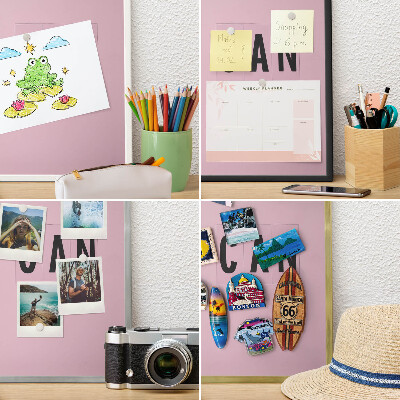 Magnettafel für Urlaubsmagnete in Goldrahmen Motivation jeden Tag