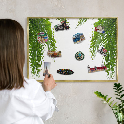 Magnettafel für Urlaubsmagnete in Goldrahmen Exotische Natur
